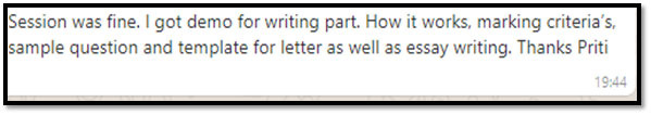 Student feedback image 3 published by IELTS Gurukul