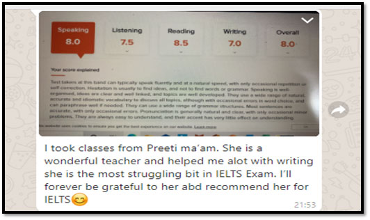 Student feedback image 6 published by IELTS Gurukul